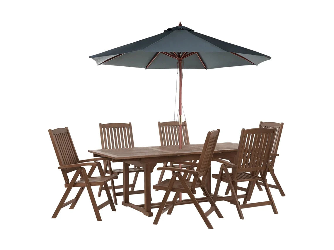 Conjunto relax BELIANI Amantea de Madeira de acácia Castanho escuro 22