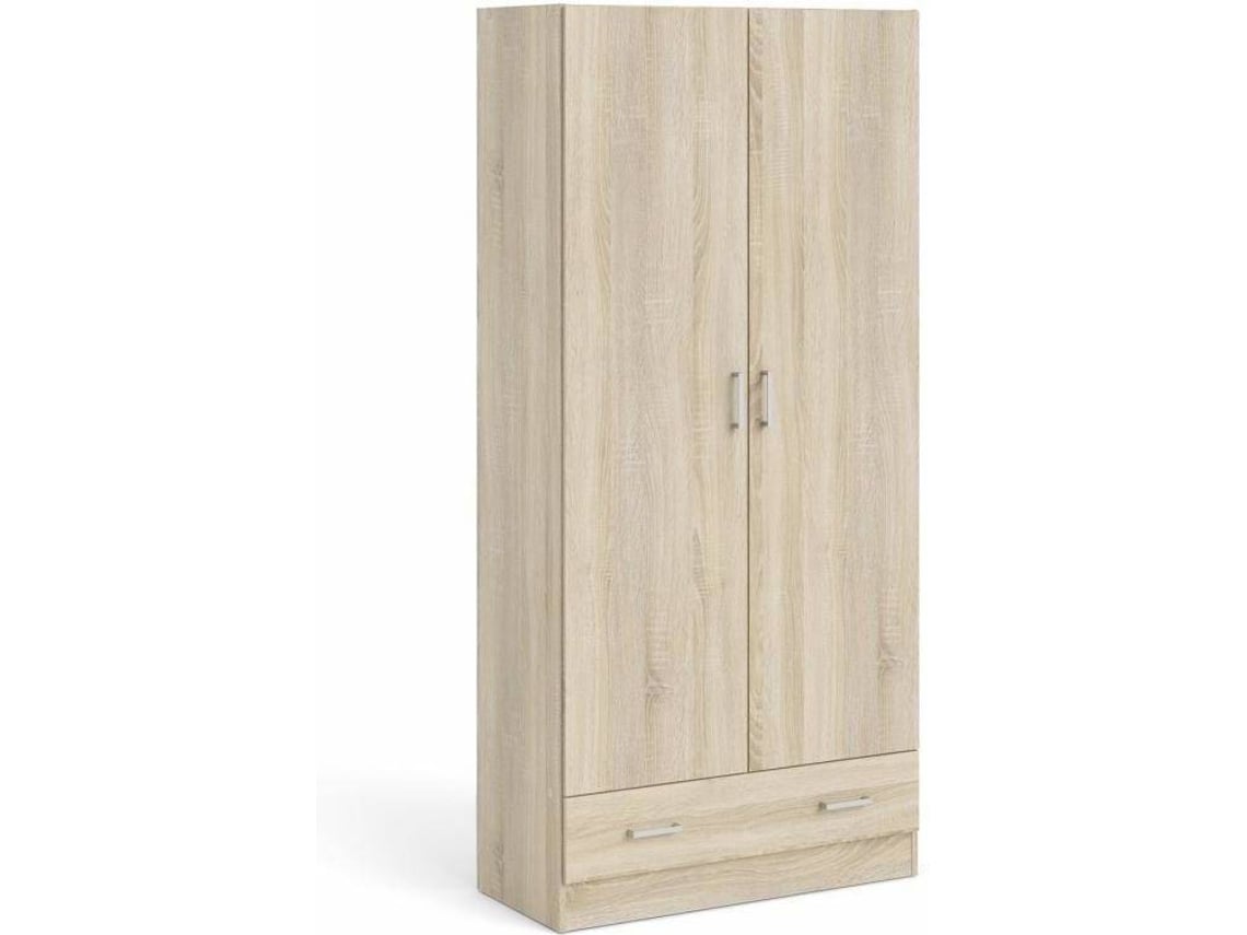 Roupeiro Branco com 2 Portas e 1 Gaveta TVILUM Lisboa (79,4 x 35,7 x 1