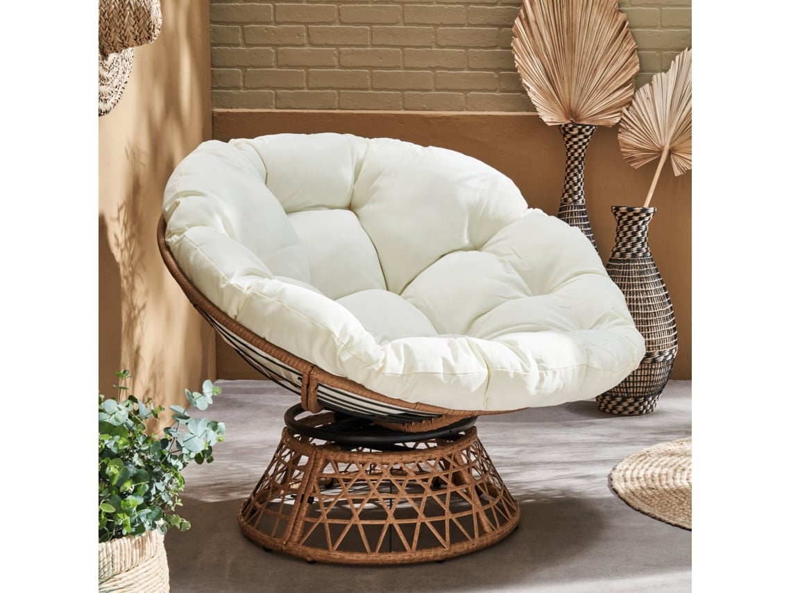 Cadeirão Papasan em Polyrotin Loveuse Exterior/Interior 96Cm Cru SWEEE