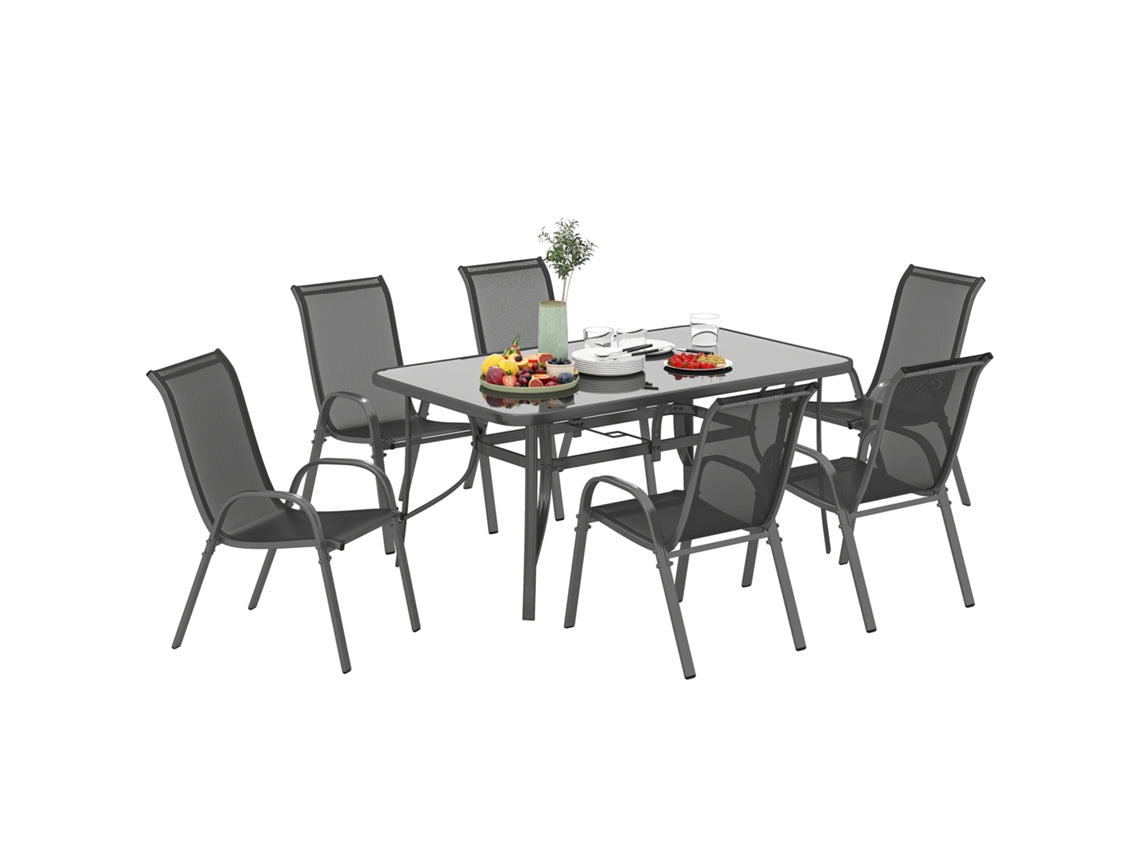 Móveis De Jardim Metal, Tecido De Rede Cor Gris 150x90x71 Cm Outsunny