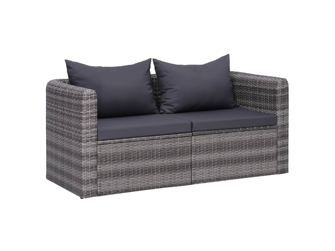 Conjunto 2 Mobiliario de jardim VIDAXL Cinzeto Polietileno (72x72x63 c